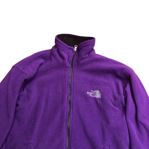 VINTAGE Reversible The North Face Fleece Jacket Black/Purple Medium - Picture 4 of 16